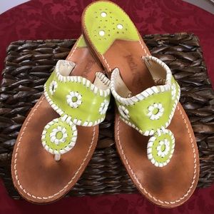 Jack Rogers lime green & white sandals